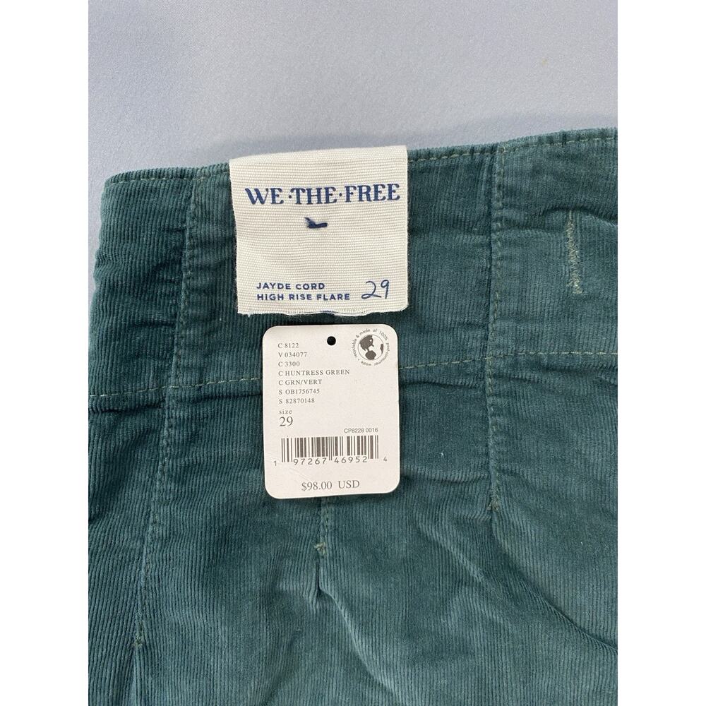 We The Free People OB1756745 Jayde Cord Flare Jeans in Huntress Green. Womens 29 - Picture 8 of 8